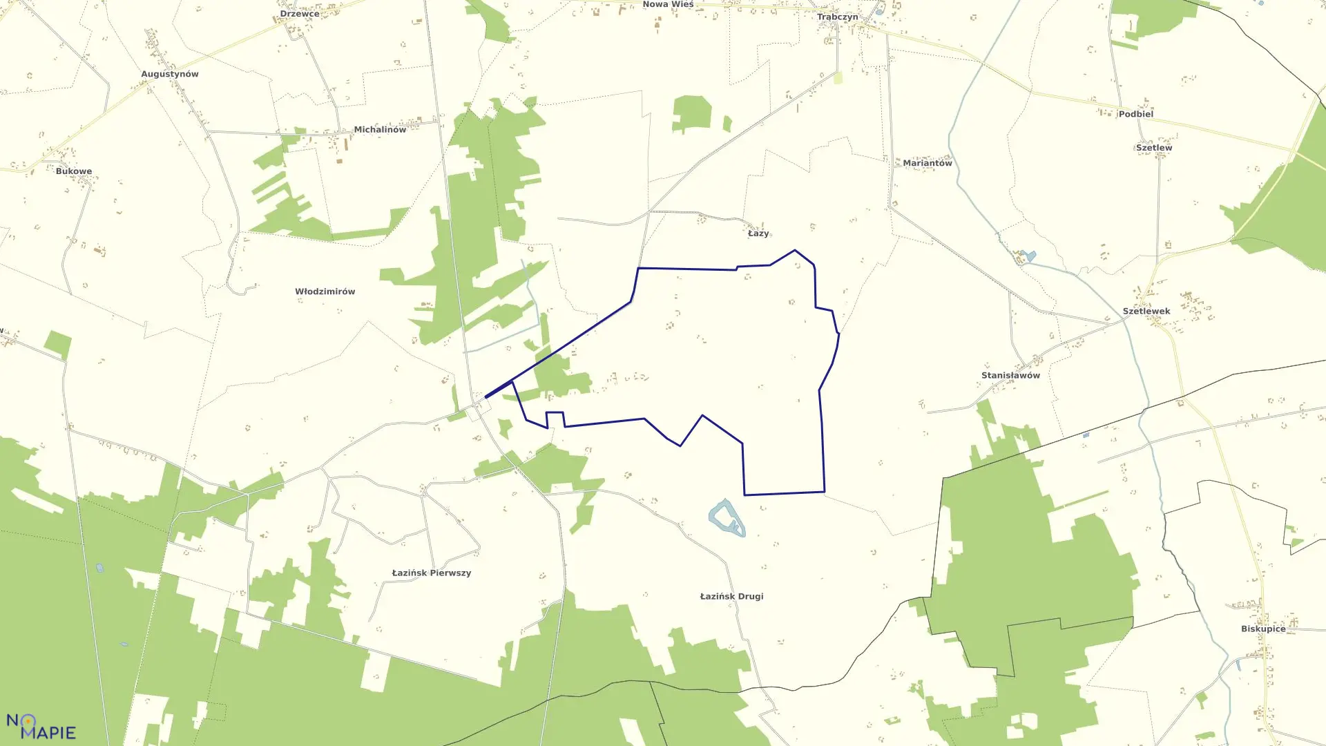 Mapa obrębu MICHALINÓW TRĄBCZYŃSKI w gminie Zagórów